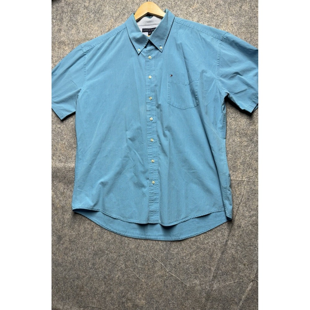 Tommy‎ Hilfiger Men's Blue Shirt Size Large Short Sleeve